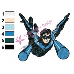 Nightwing Teen Titans Embroidery Design 05